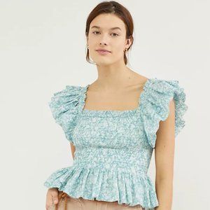 Anthropologie Smocked Cropped Top